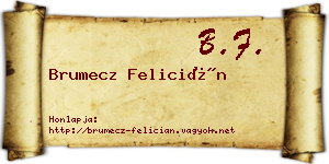 Brumecz Felicián névjegykártya